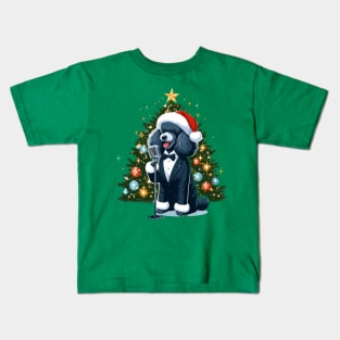 Poodle Dog Singing Christmas Kids T-Shirt